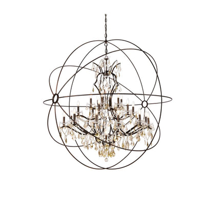 Geneva 25 light Dark Bronze Chandelier Clear Royal Cut crystal