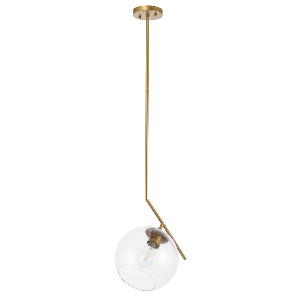 Ryland 1 Light Brass And Clear Glass Pendant