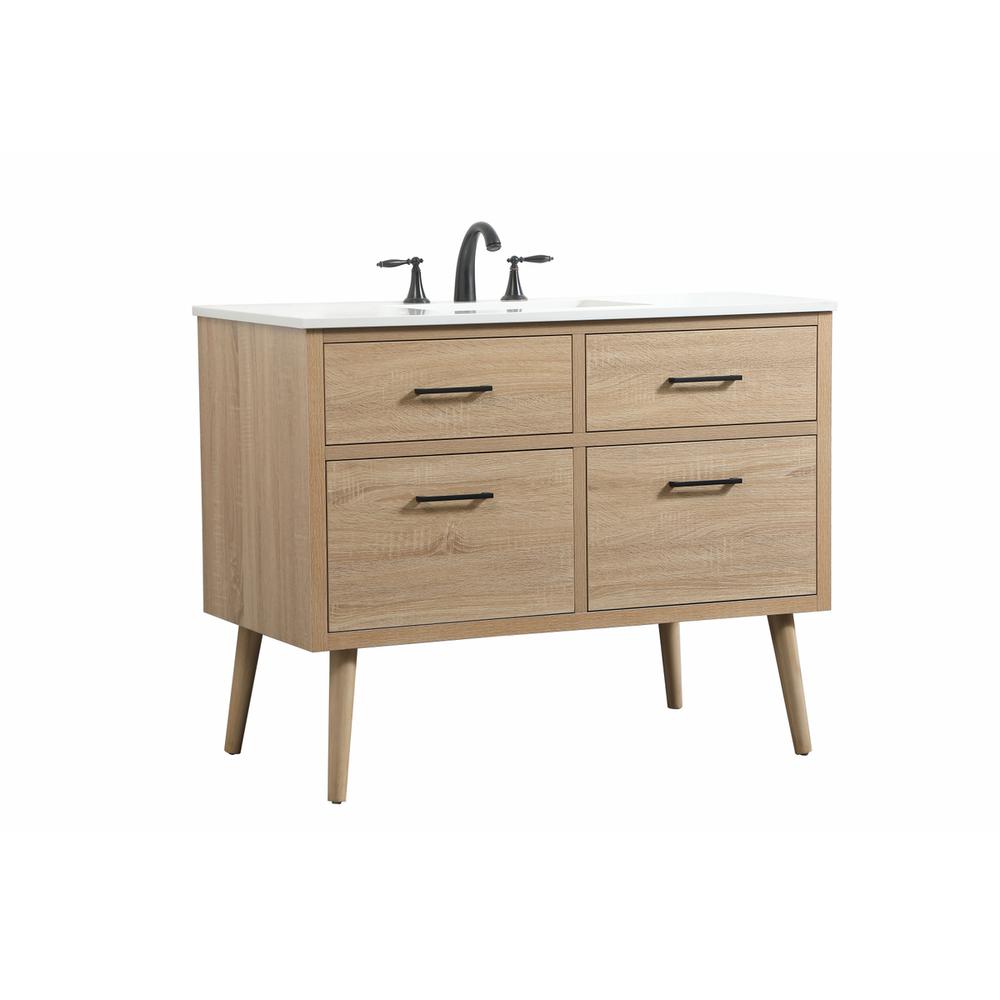 42 inch Single bathroom vanity in mango wood