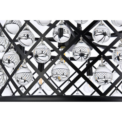 Madison 6 light Matte Black Chandelier Clear Royal Cut Crystal