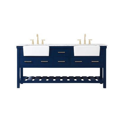 72 inch double bathroom vanity in blue