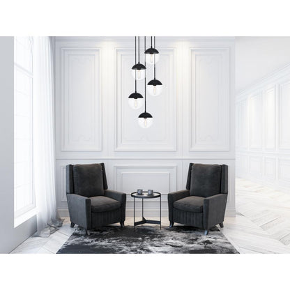 Eclipse 5 Lights Black Pendant With Clear Glass