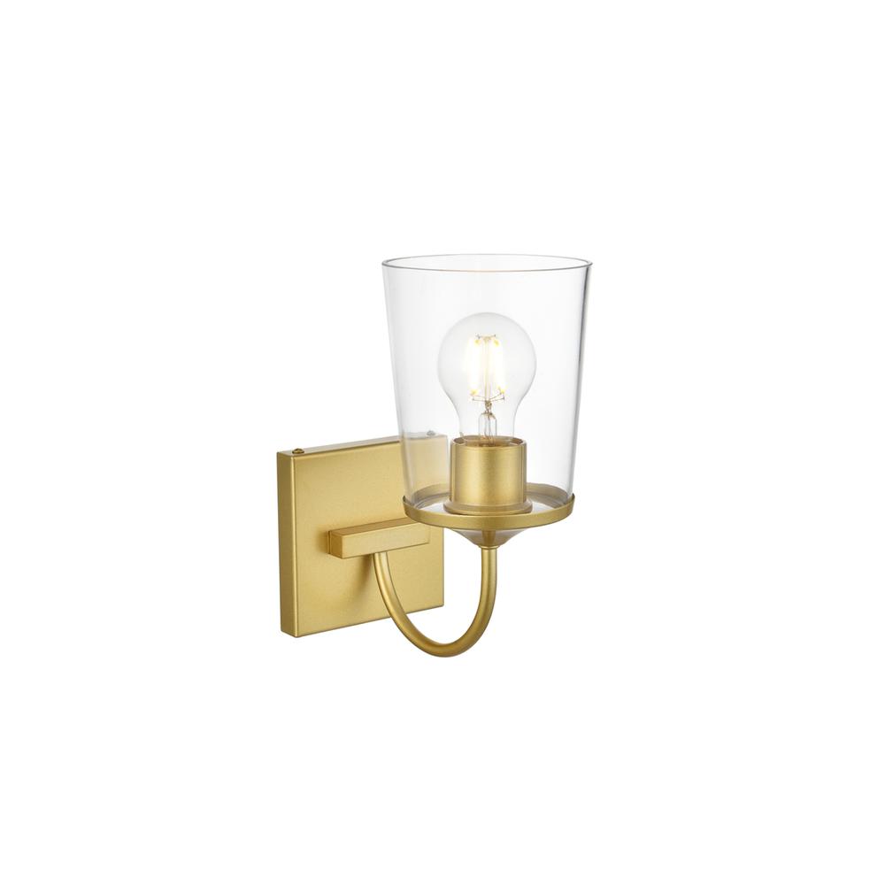 Avani 1 light Brass and Clear Bath Sconce
