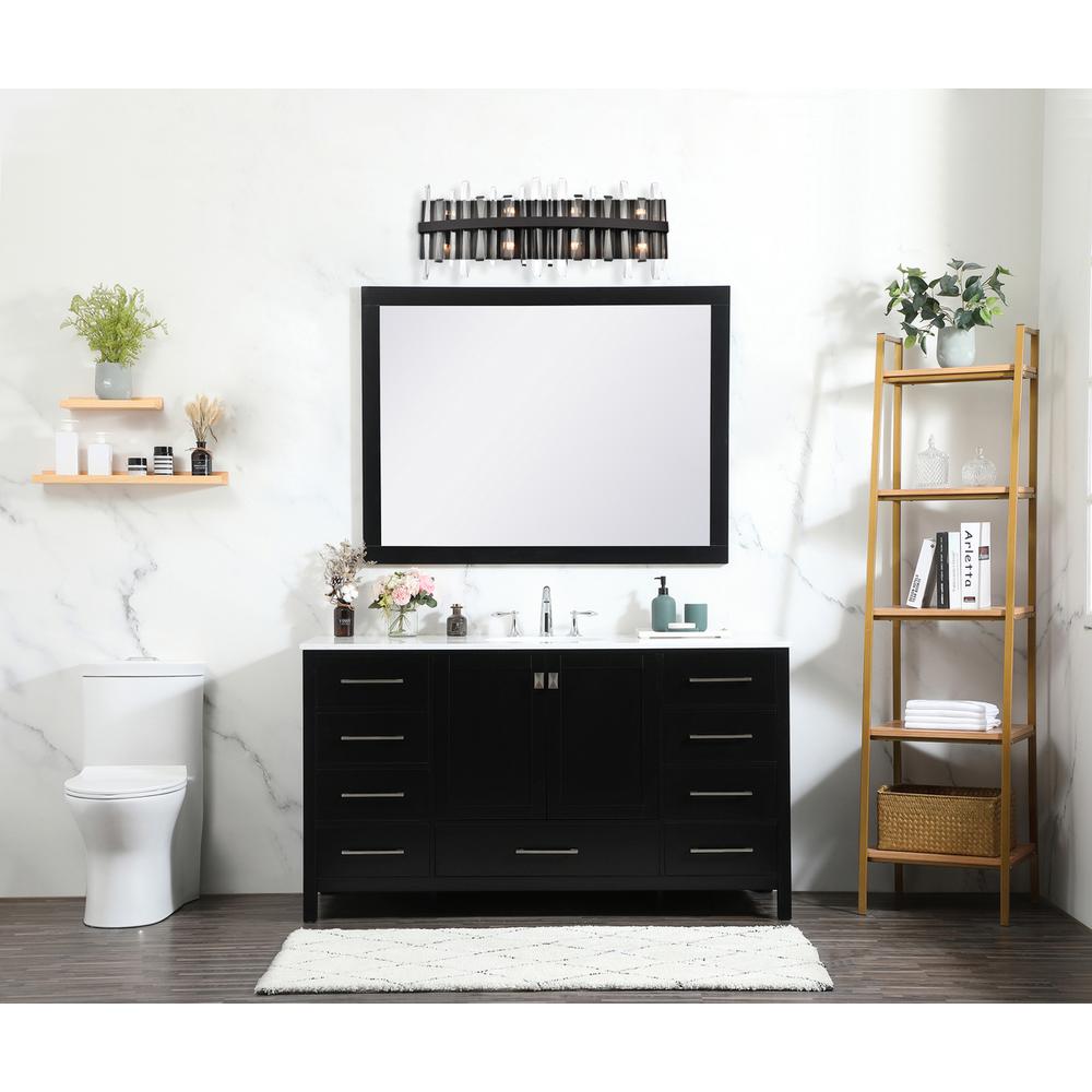 Serena 30 inch crystal bath sconce in black
