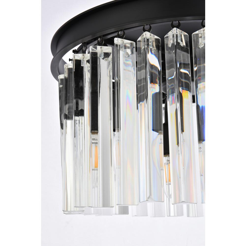 Sydney 3 light Matte Black Flush Mount Clear Royal Cut Crystal