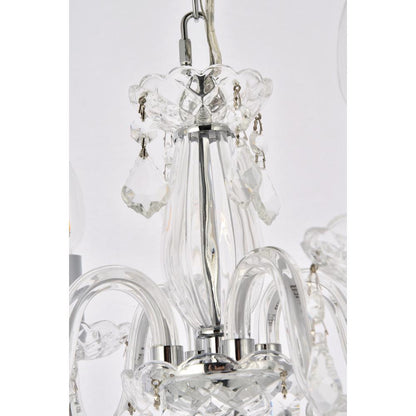 Rococo 4 light Chrome Pendant Clear Royal Cut Crystal