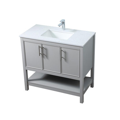 36 Inch SIngle Bathroom Vanity In Grey