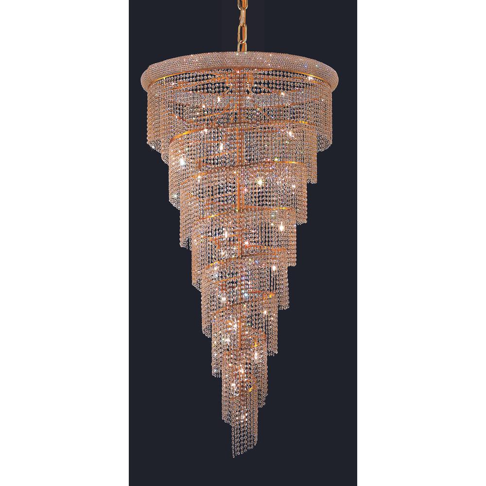 Spiral 26 light Gold Chandelier Clear Royal Cut Crystal