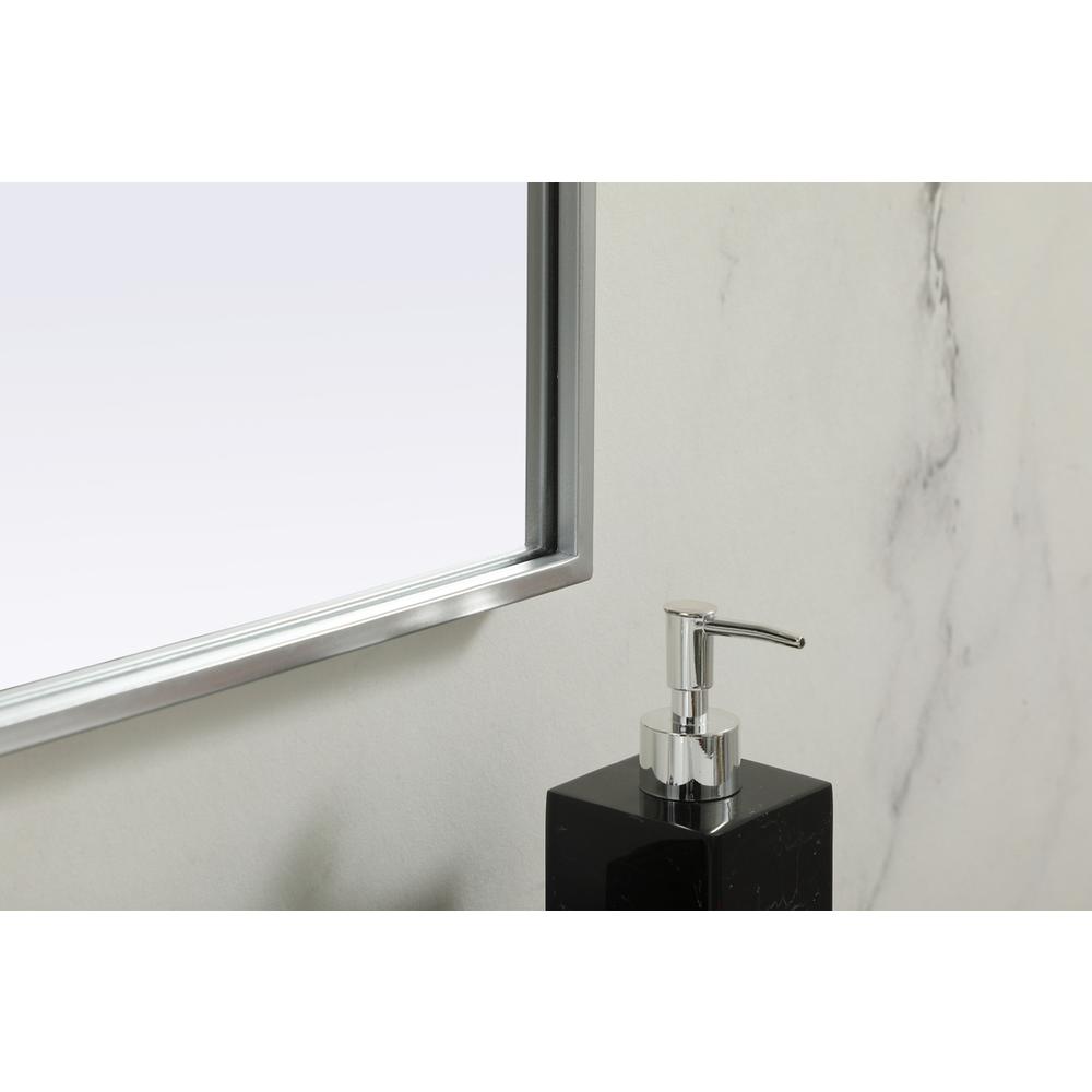 Metal Frame Arch Mirror 40x34 Inch in Silver