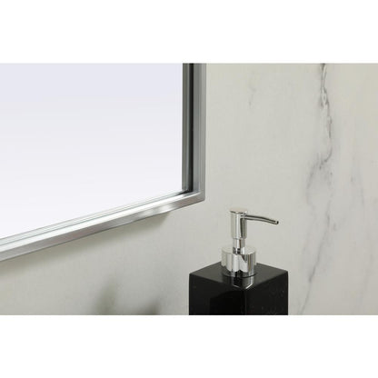 Metal Frame Arch Mirror 40x34 Inch in Silver