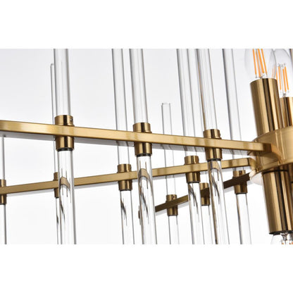 Sienna 27 inch crystal rod pendant in gold
