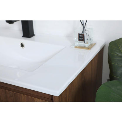 30 inch  Single Bathroom Vanity in Walnut Brown