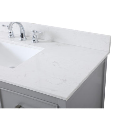 48 inch Single bathroom vanity in gray with backsplash