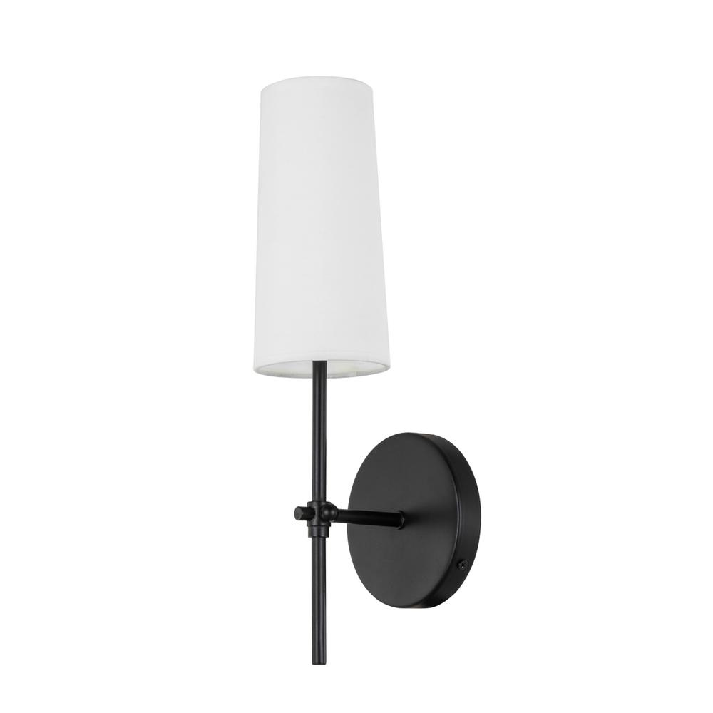 Mel 1 light Black and White shade wall sconce