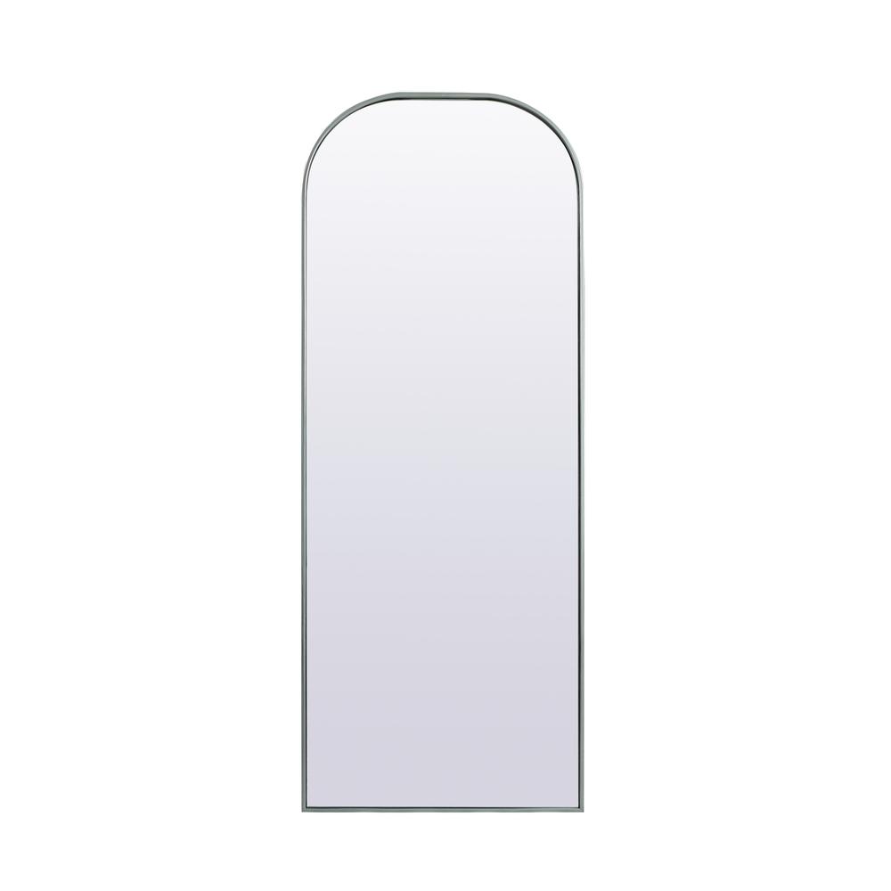 Metal Frame Arch Full Length Mirror 28x74 Inch in Silver