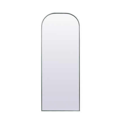 Metal Frame Arch Full Length Mirror 28x74 Inch in Silver