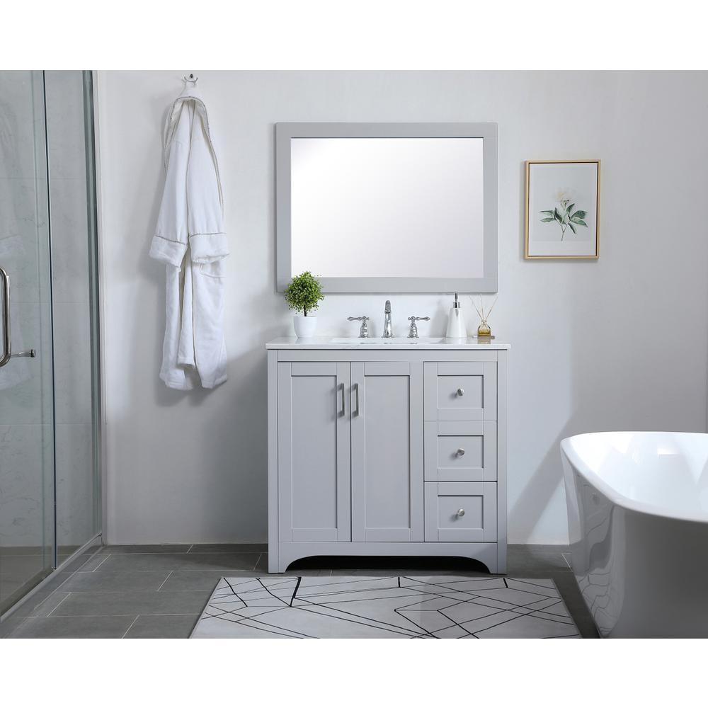 Aqua rectangle vanity mirror 24 inch in Grey