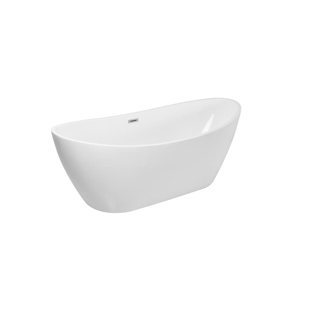 72 inch soaking double slipper bathtub in glossy white
