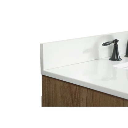 36 inch Single bathroom vanity in natural oak with backsplash