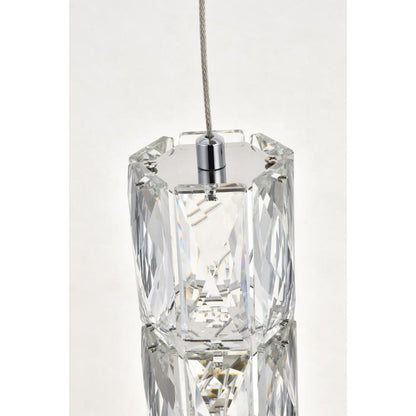 Polaris LED light Chrome Pendant Clear Crystal