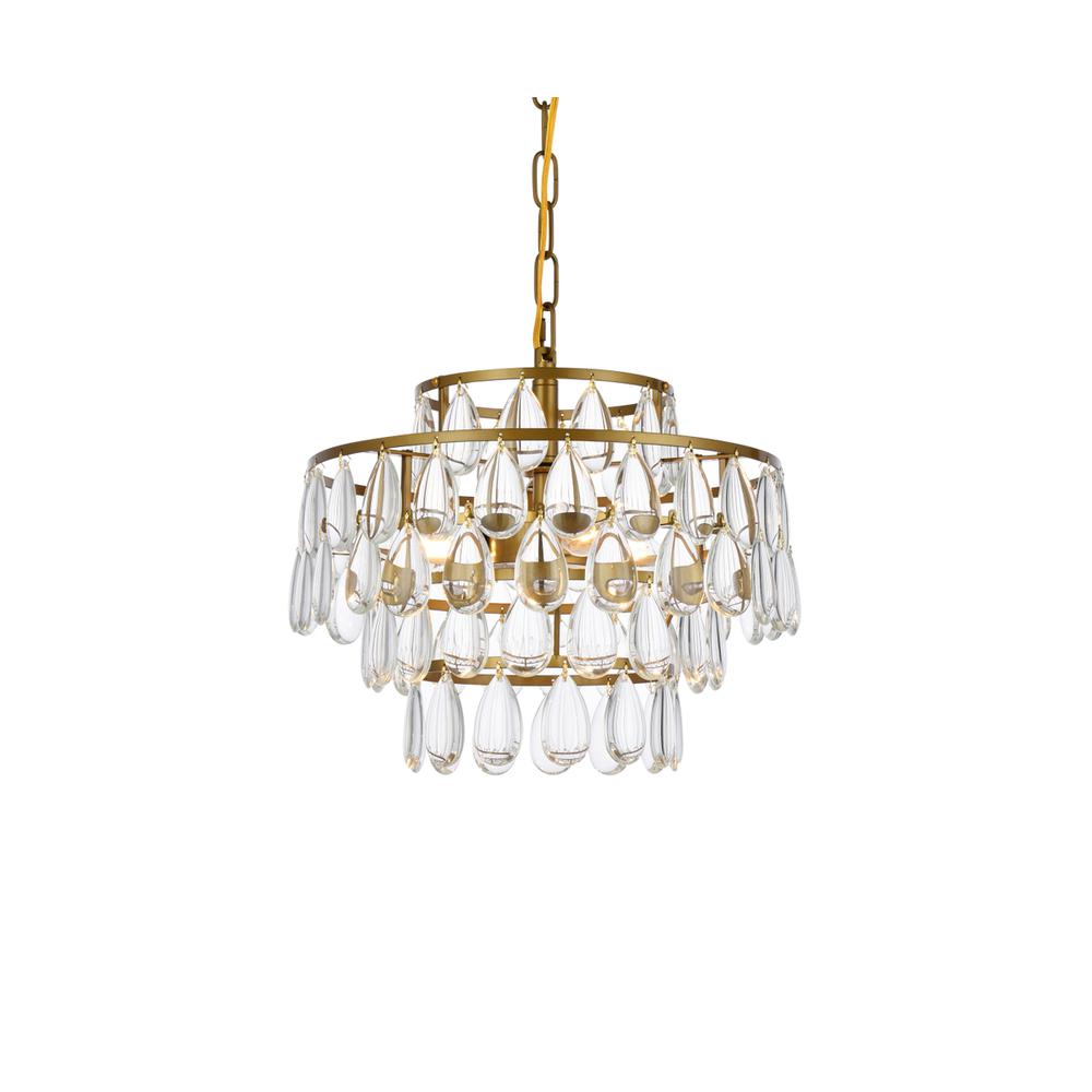 Mila 14 inch pendant in brass