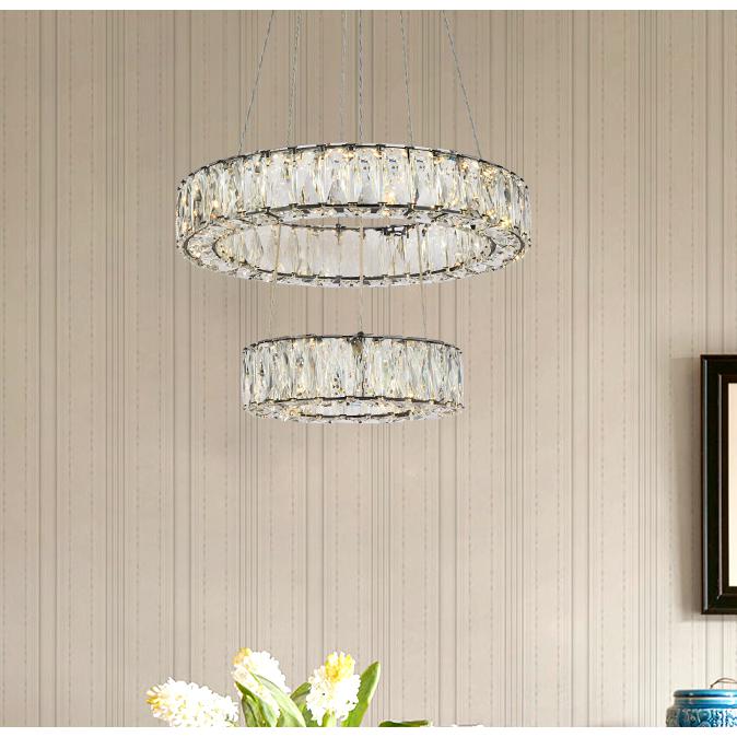 Monroe 18 inch LED two ring pendant in black