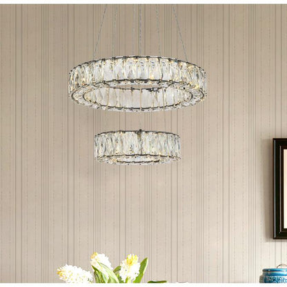 Monroe 18 inch LED two ring pendant in black
