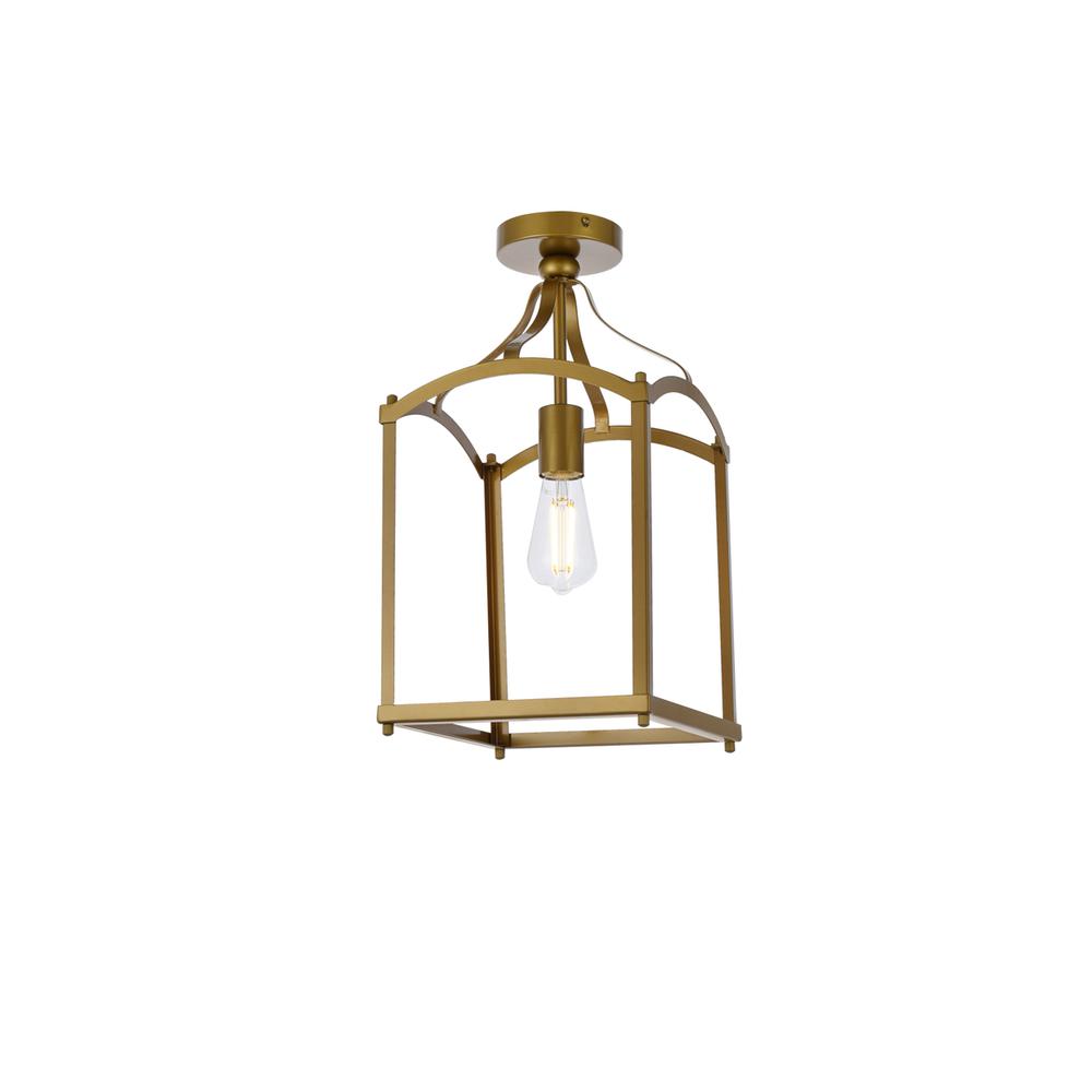 Janet 1 light flush mount in brass