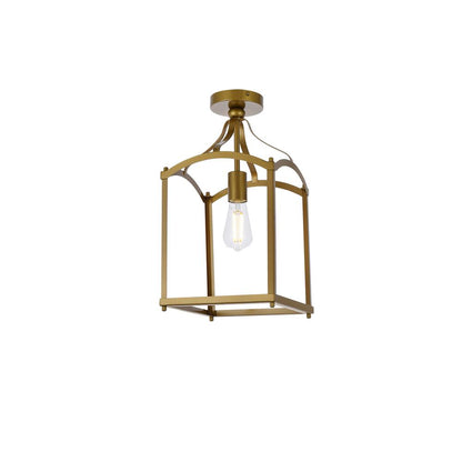 Janet 1 light flush mount in brass