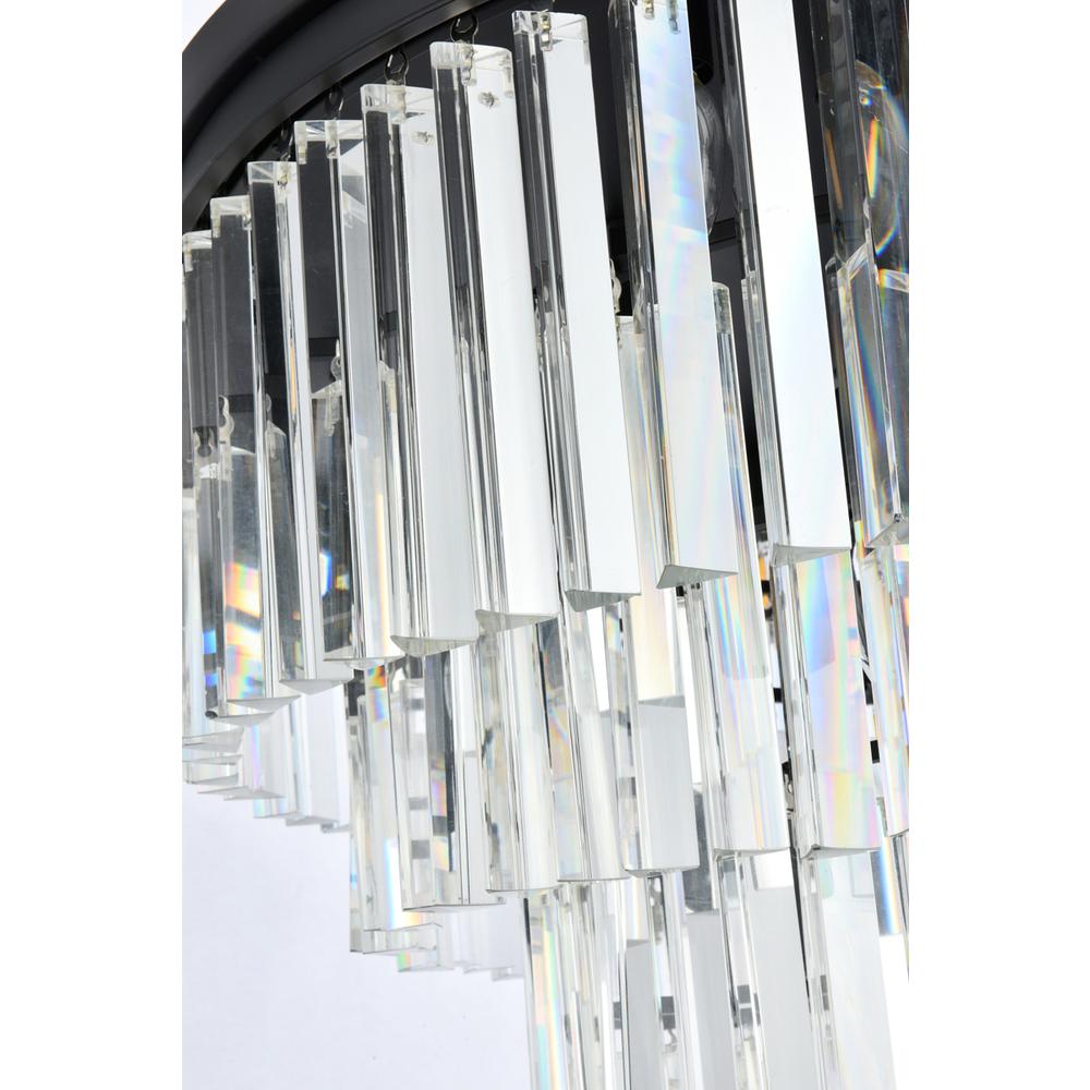 Sydney 17 light Matte Black Flush Mount Clear Royal Cut Crystal