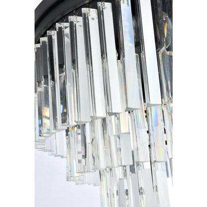 Sydney 17 light Matte Black Flush Mount Clear Royal Cut Crystal