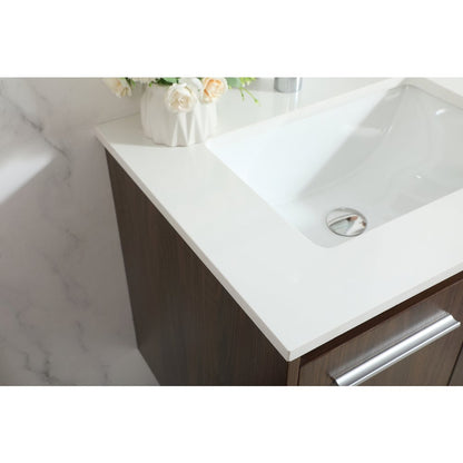 24 Inch Single Bathroom Vanity In Walnut