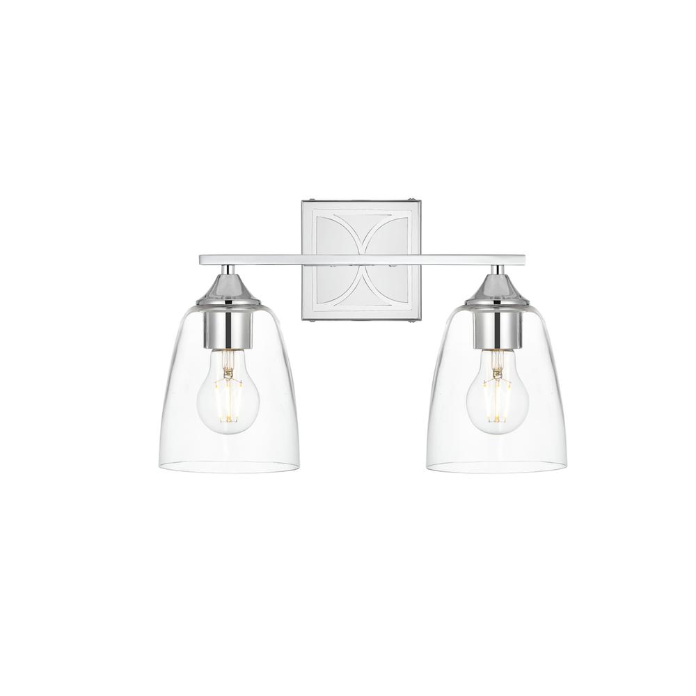 Harris 2 light Chrome and Clear Bath Sconce