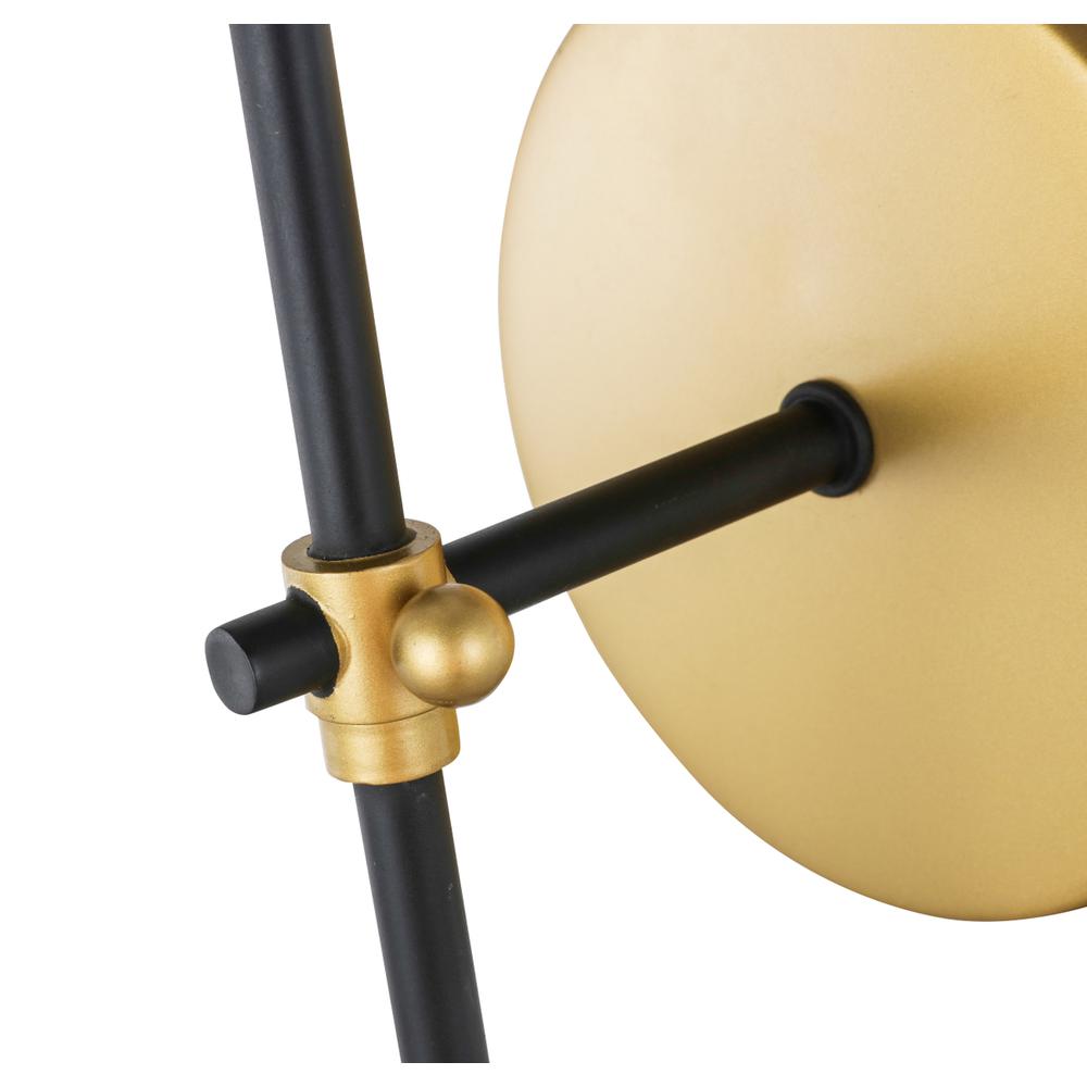 Mel 1 light Brass and Black and White shade wall sconce