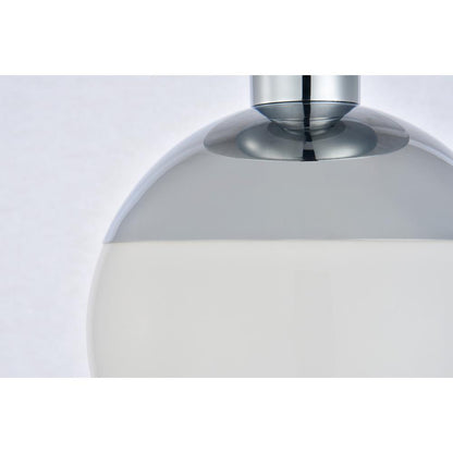 Eclipse 1 Light Chrome Flush Mount With Frosted White Glass