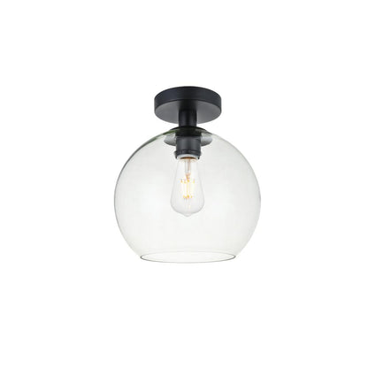 Baxter 1 Light Black Flush Mount With Clear Glass