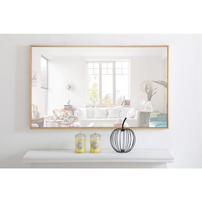 Metal frame Rectangle Mirror 24 inch Brass