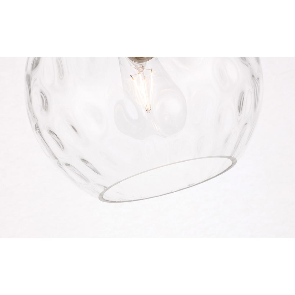 Cashel 1 light Black and Clear glass pendant