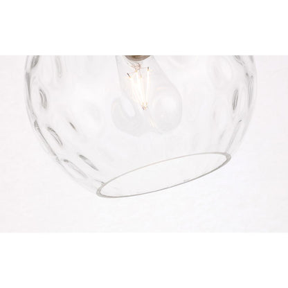 Cashel 1 light Black and Clear glass pendant