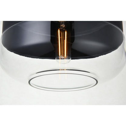 Ashwell 1 Light Black Pendant With Clear Glass