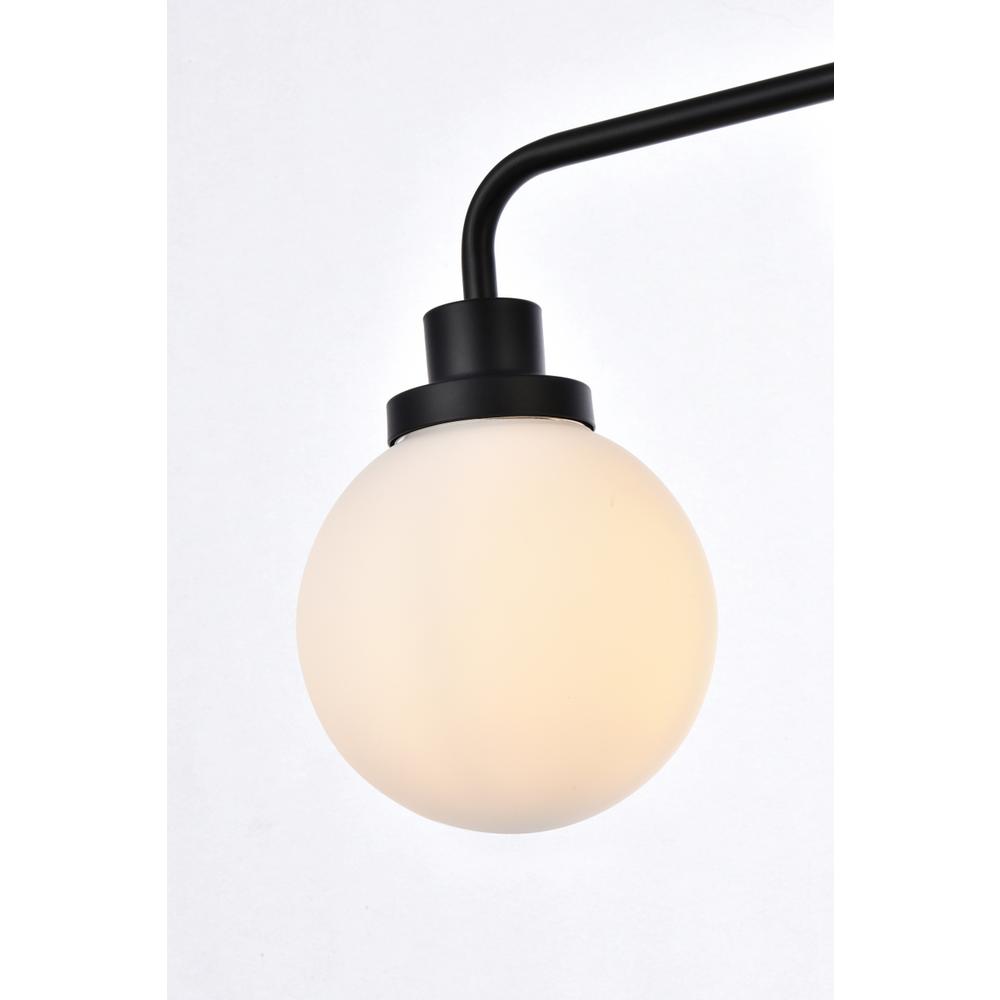 Hanson 4 lights bath sconce in black with frosted shade