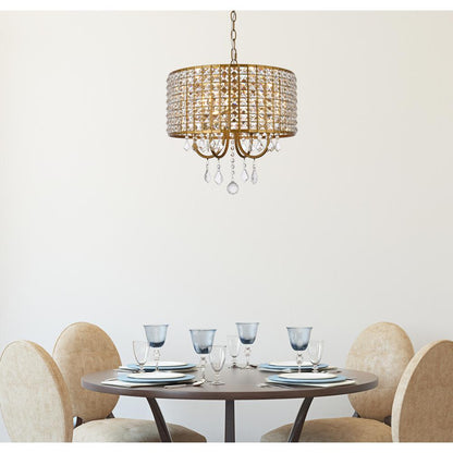 Elise 17 inch pendant in brass
