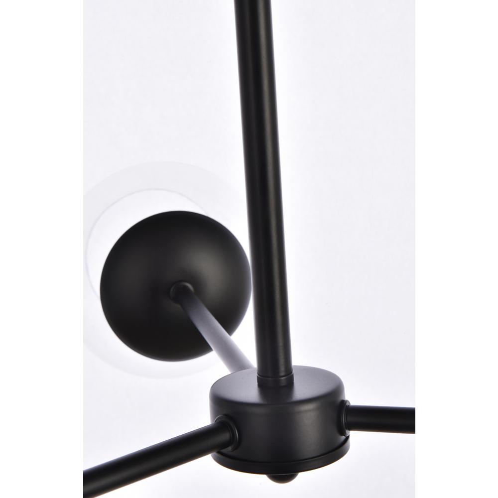 Briggs 32 inch pendant in black with clear shade