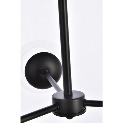 Briggs 32 inch pendant in black with clear shade