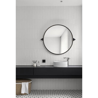 Round pivot mirror 24 inch in black