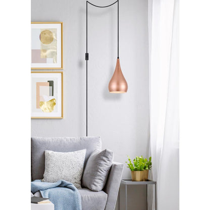 Nora 1 Light honey gold plug-in pendant