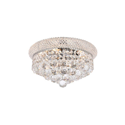 Primo 6 light Chrome Flush Mount Clear Royal Cut Crystal