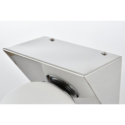 Jillian 1 light Chrome and frosted white Bath Sconce