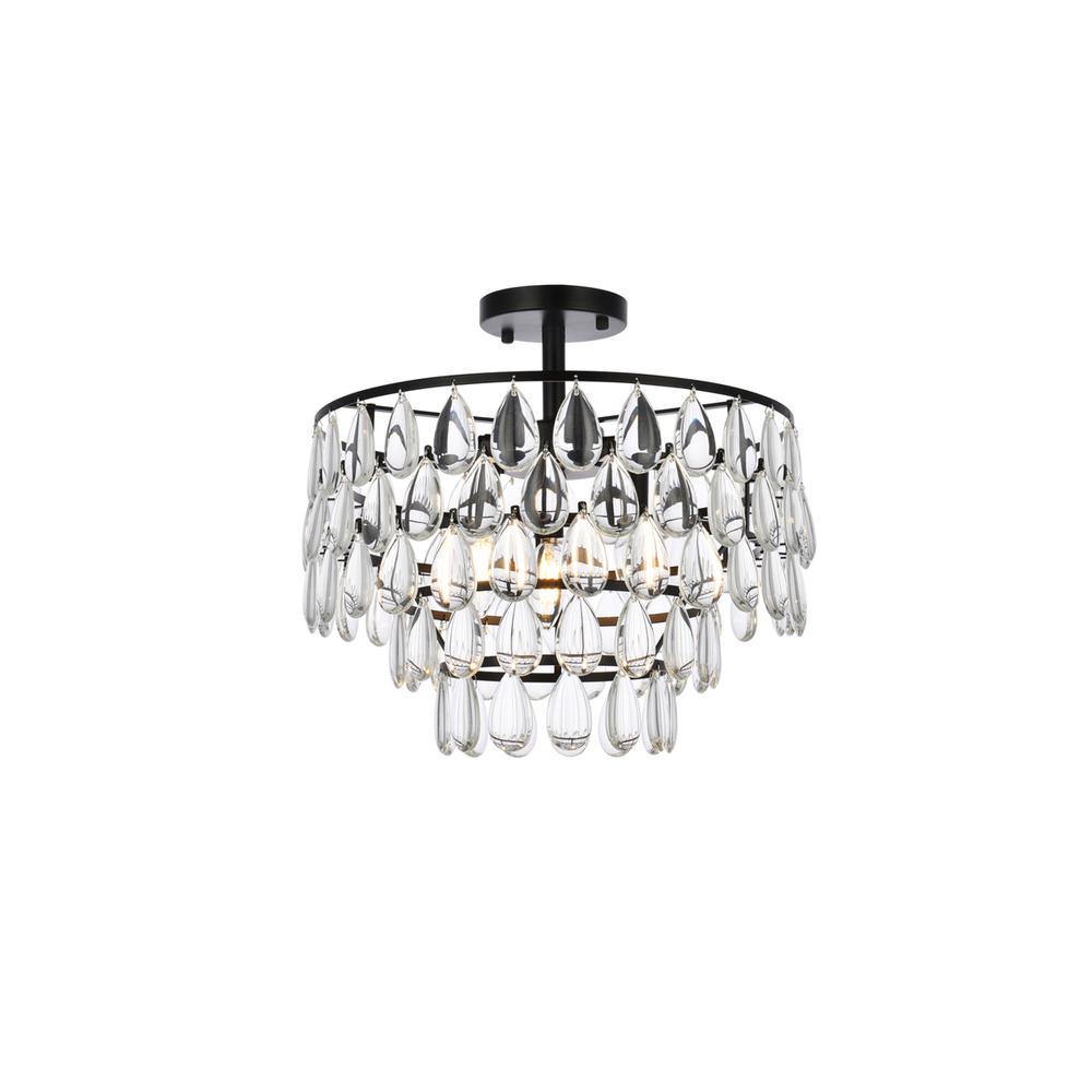 Mila 16 inch flush mount in black