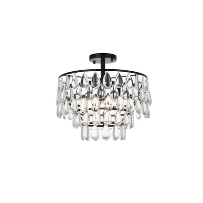 Mila 16 inch flush mount in black